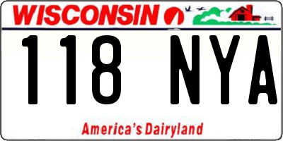 WI license plate 118NYA