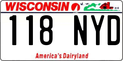 WI license plate 118NYD