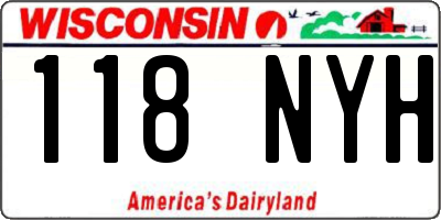 WI license plate 118NYH