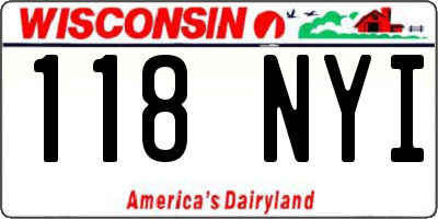 WI license plate 118NYI