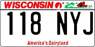 WI license plate 118NYJ