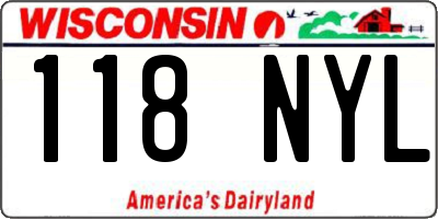 WI license plate 118NYL