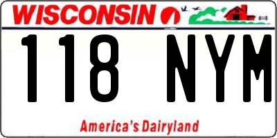 WI license plate 118NYM