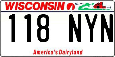 WI license plate 118NYN