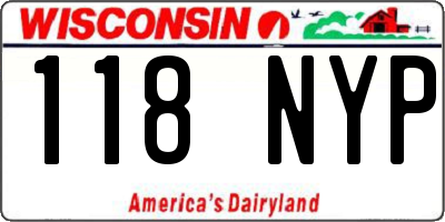 WI license plate 118NYP
