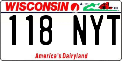 WI license plate 118NYT