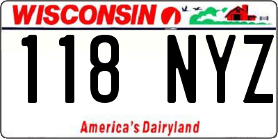 WI license plate 118NYZ