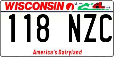 WI license plate 118NZC