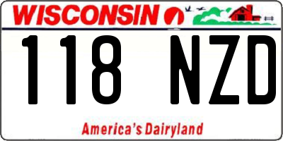 WI license plate 118NZD