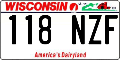 WI license plate 118NZF