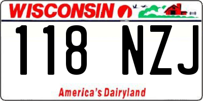 WI license plate 118NZJ