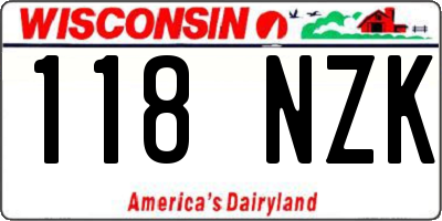 WI license plate 118NZK
