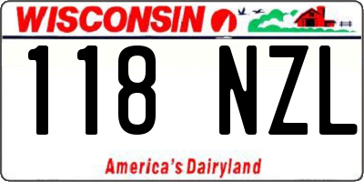 WI license plate 118NZL