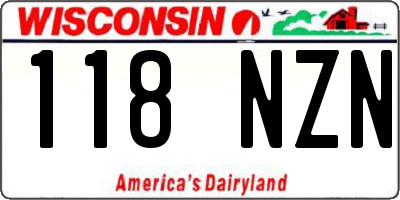 WI license plate 118NZN