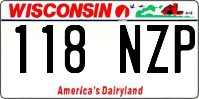 WI license plate 118NZP