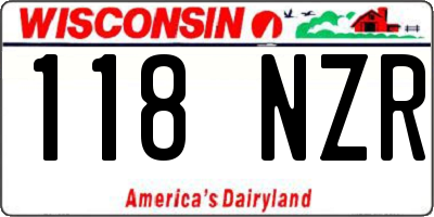 WI license plate 118NZR