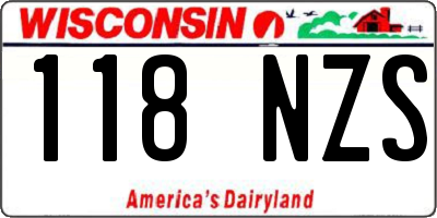 WI license plate 118NZS
