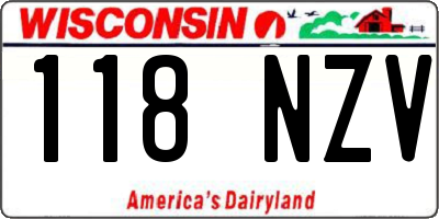 WI license plate 118NZV
