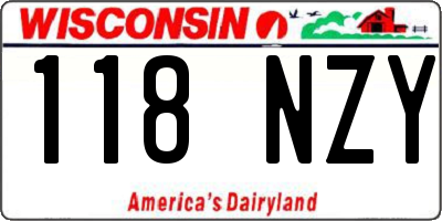WI license plate 118NZY