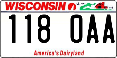 WI license plate 118OAA