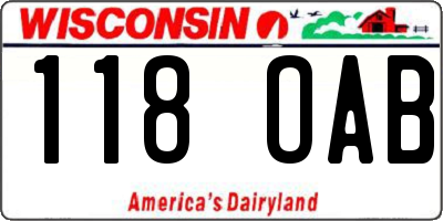 WI license plate 118OAB