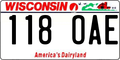 WI license plate 118OAE
