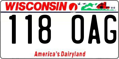 WI license plate 118OAG