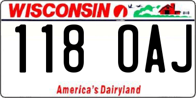 WI license plate 118OAJ