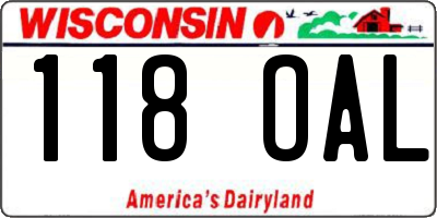 WI license plate 118OAL