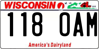 WI license plate 118OAM