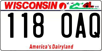 WI license plate 118OAQ