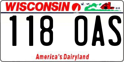 WI license plate 118OAS