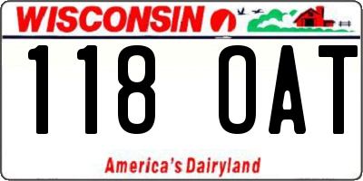 WI license plate 118OAT