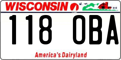 WI license plate 118OBA