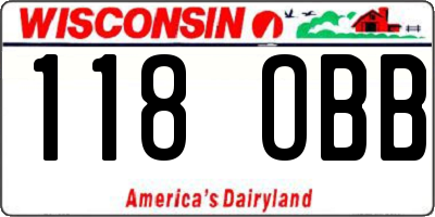 WI license plate 118OBB