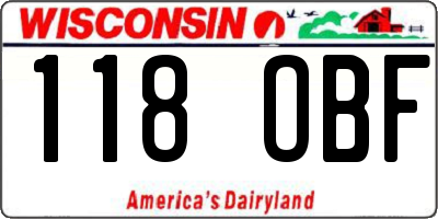 WI license plate 118OBF