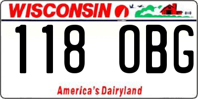 WI license plate 118OBG