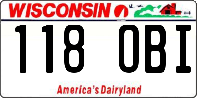 WI license plate 118OBI