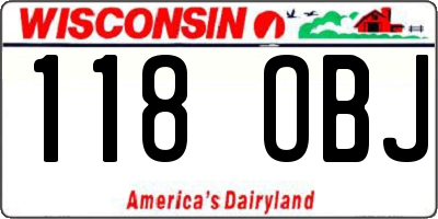WI license plate 118OBJ