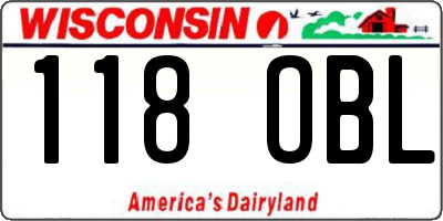 WI license plate 118OBL