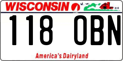 WI license plate 118OBN