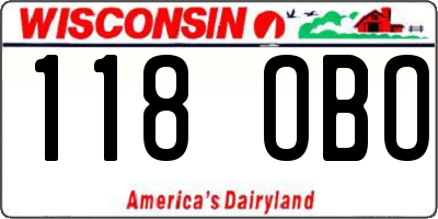 WI license plate 118OBO