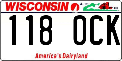 WI license plate 118OCK