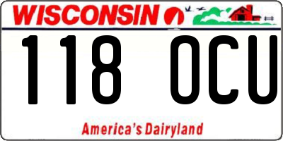 WI license plate 118OCU