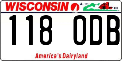 WI license plate 118ODB