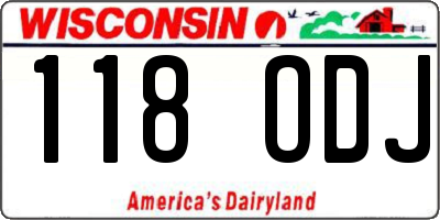 WI license plate 118ODJ