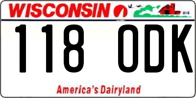 WI license plate 118ODK