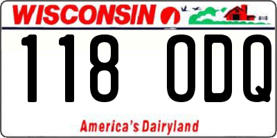 WI license plate 118ODQ