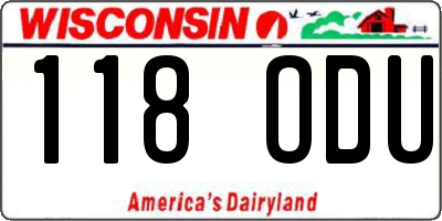 WI license plate 118ODU
