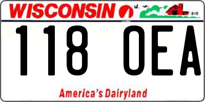 WI license plate 118OEA